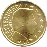 Euro - 20 Euro Cent - Luxembourg - 2002 - Brass - KM# 79 - Obv: Grand Duke's portrait Rev: Value and map - 0